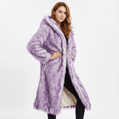 LED Faux Fur Coat (Purple)