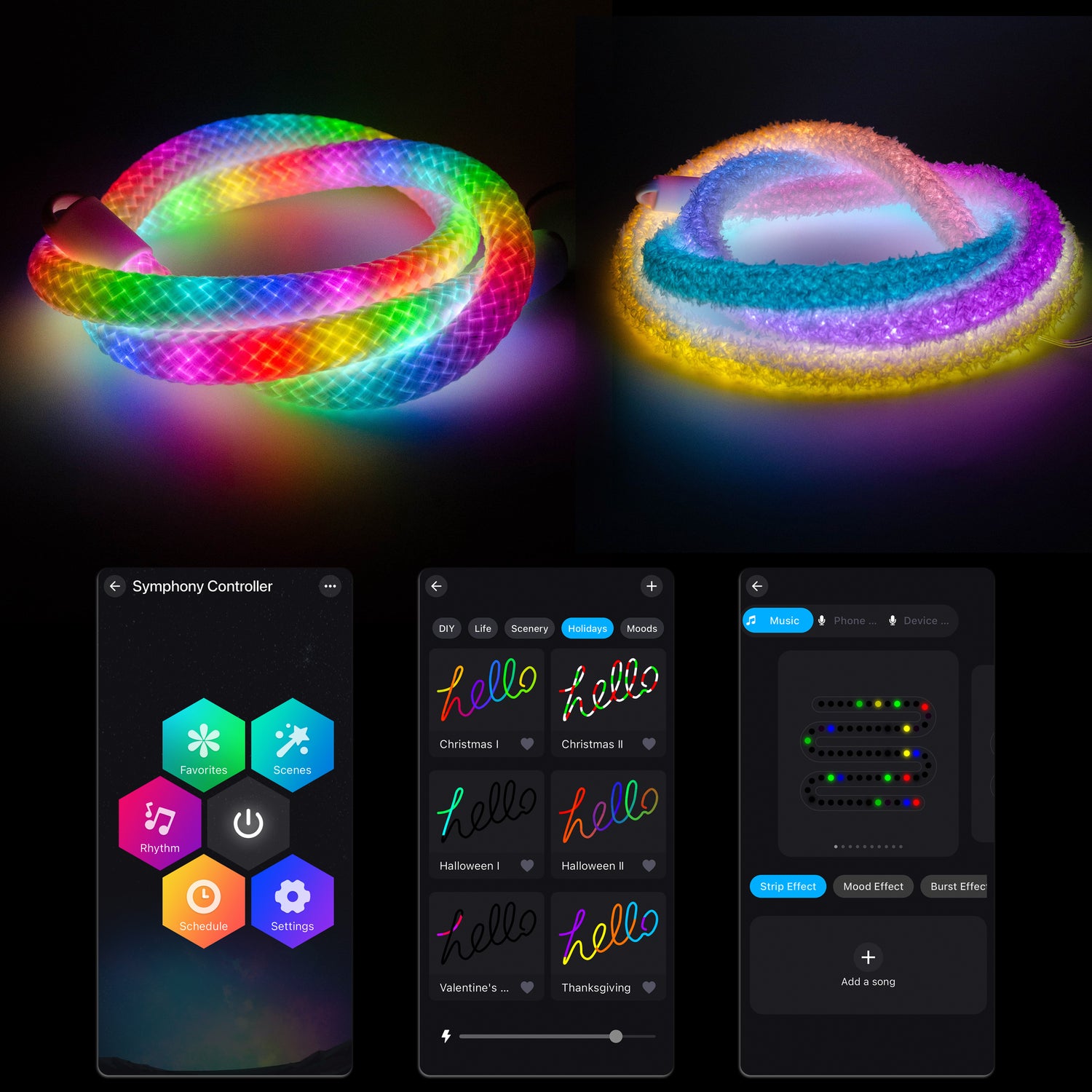 Elytra Aura Bundle – LED Screen, Pin Print, Glow in the Dark Insert &amp; Neon Rope 6.4ft Set