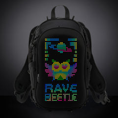 RaveBeetle Elytra LED Hydration Pack – Festival Backpack with Water Bladder (Black)