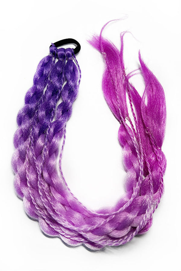 22" Purple Hand Braided Hair Ponytail Extension