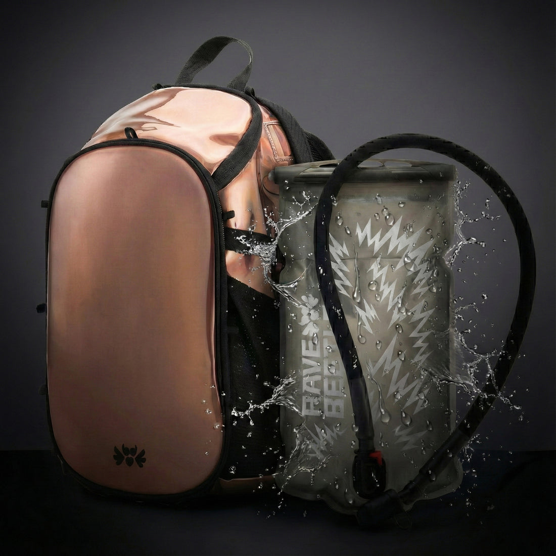 RaveBeetle Elytra Hydration Festival Backpack Mocha