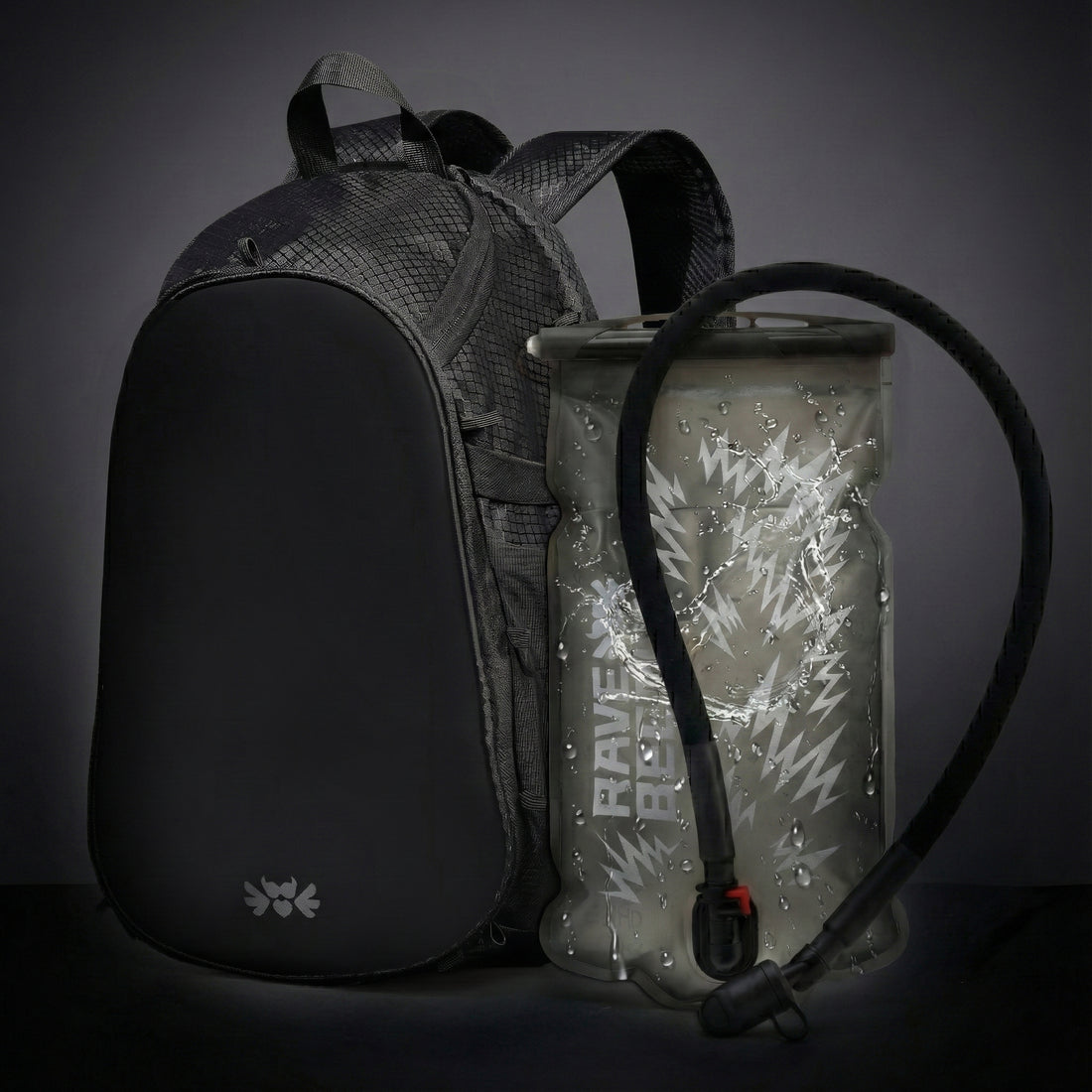 RaveBeetle Elytra Hydration Festival Backpack Black