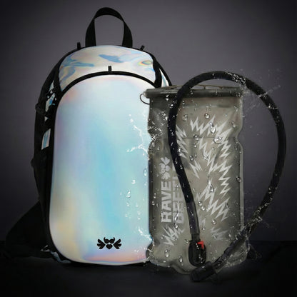 RaveBeetle Elytra Hydration Festival Backpack Silver