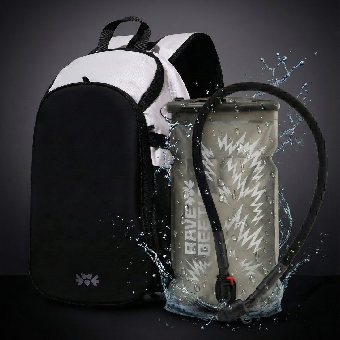 RaveBeetle Elytra Hydration Festival Backpack White