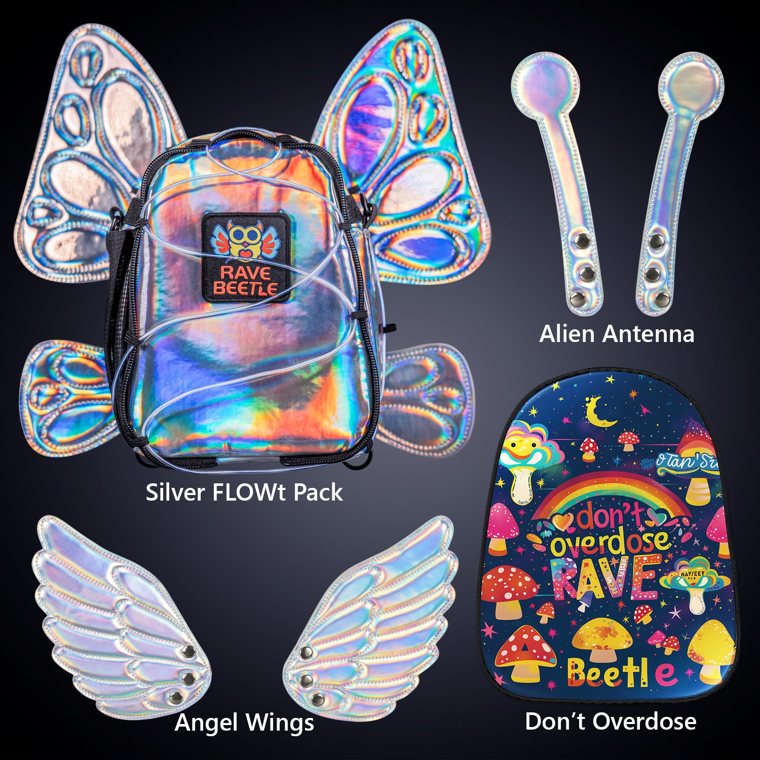 FLOWt Essential Bundle – Wings &amp; PLUR Mushroom Vibe Print Pack