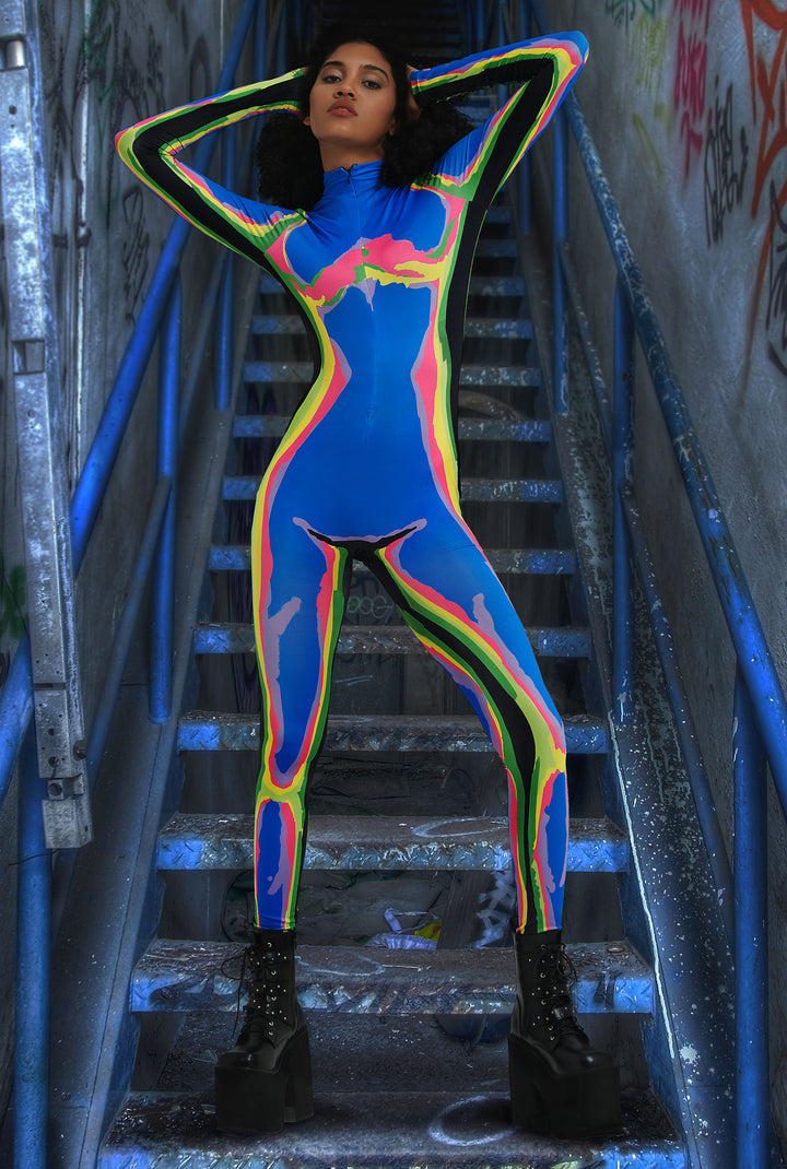 Blue Thermal Image Bodysuit – RaveBeetle