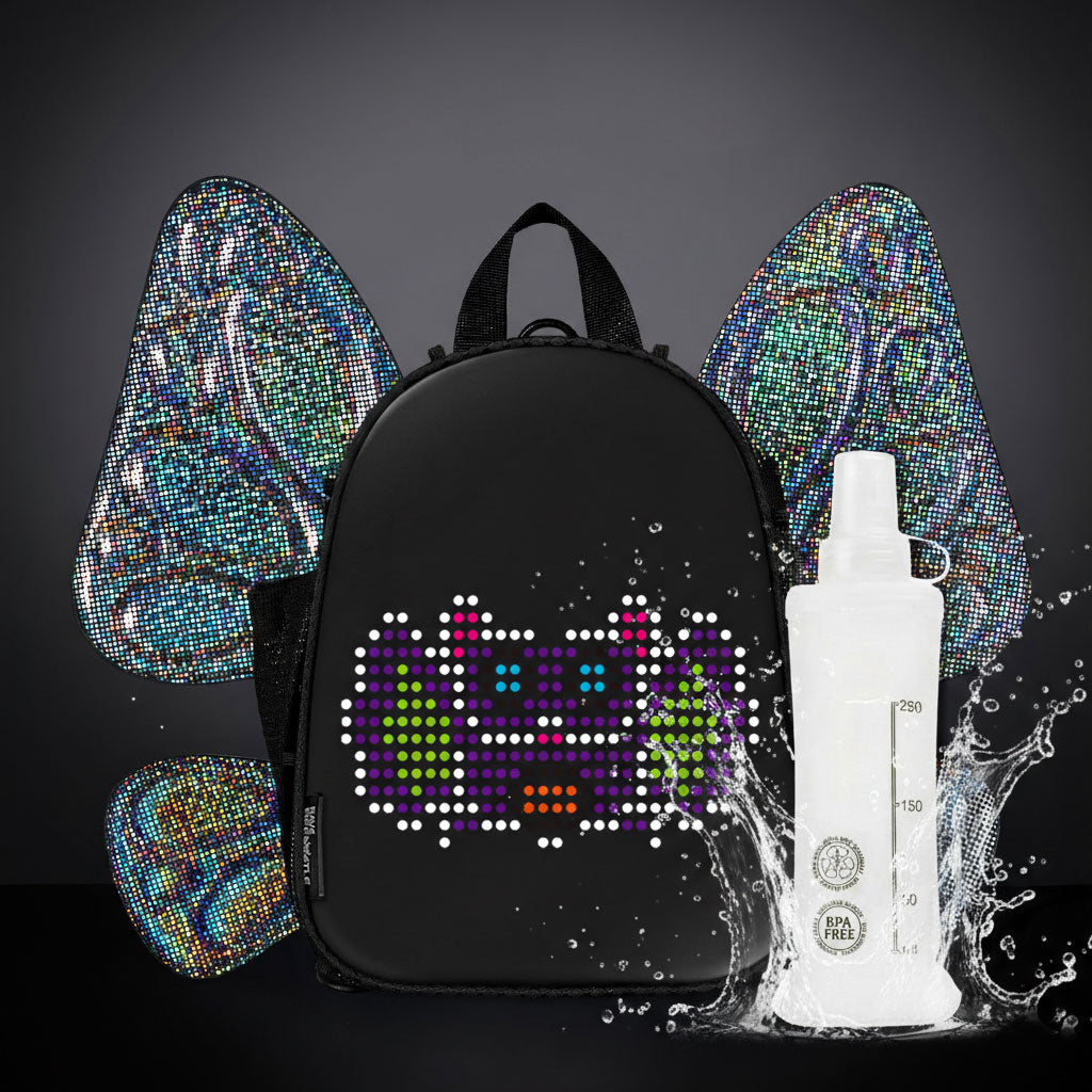 RaveBeetle FLOWt LED Festival Hydration Pack – Swappable Wing Rave Bac