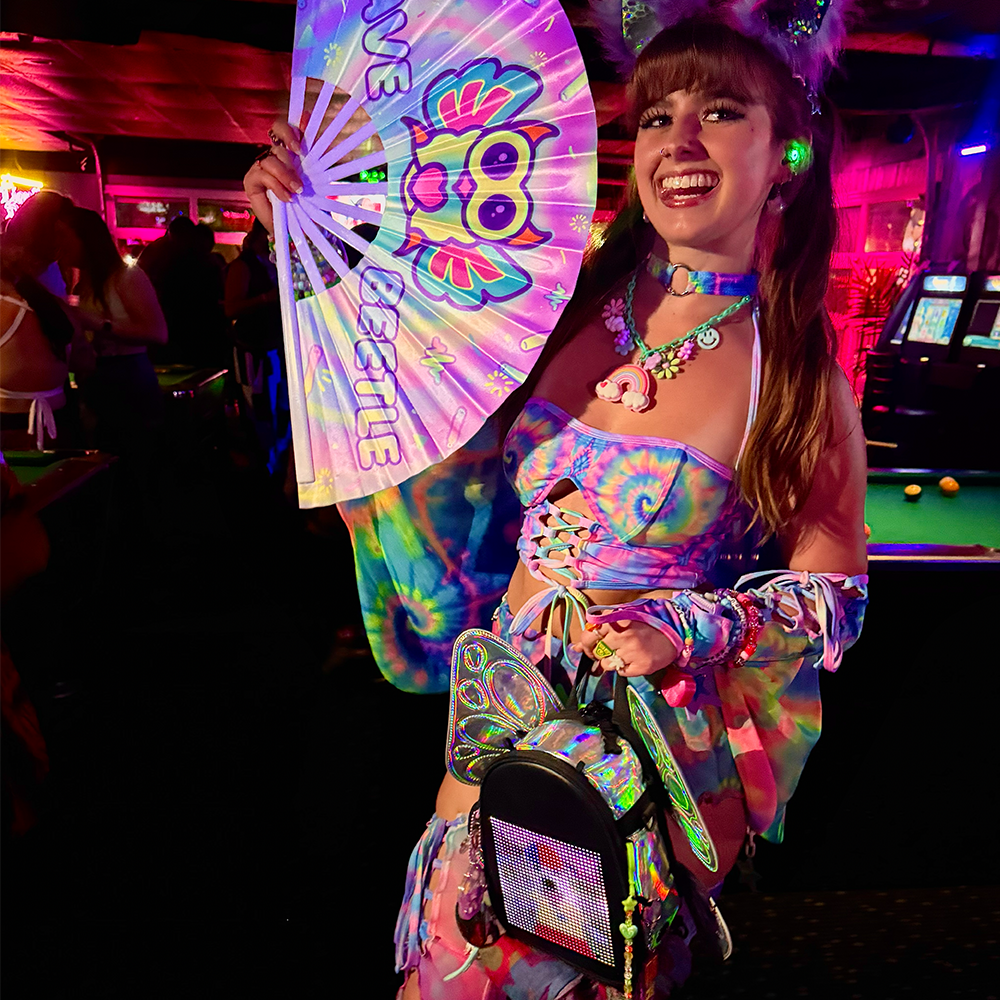 RaveBeetle Hand Fan - Sugar Rush