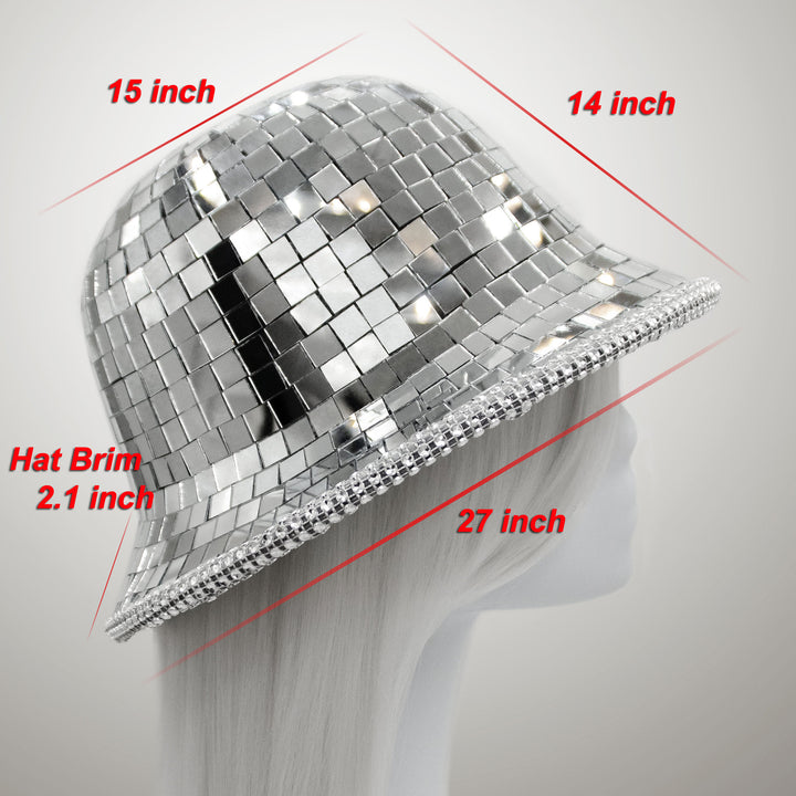 Disco Ball Mirror Bucket Helmet Hat